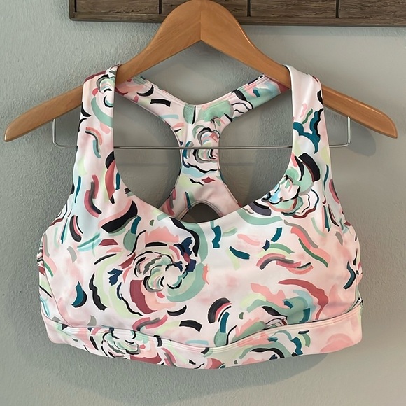 Athleta Plus Size 1X Ultimate Bra Elegance Floral Orchid - Picture 1 of 4